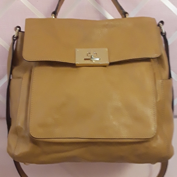 Michael Kors Pebble Leather Satchel Tan Handbag - Picture 2 of 16